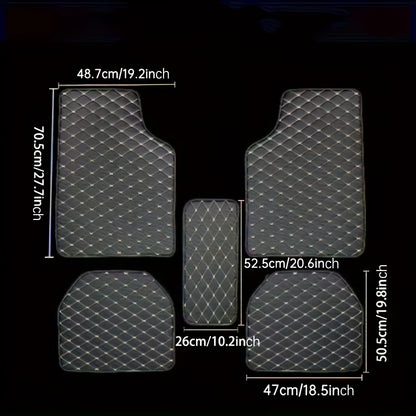 防水PUレザー 車用フロアマット 5点セット